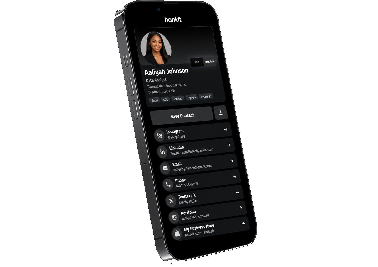 Hank review and referral dashboard shown on a phone screen